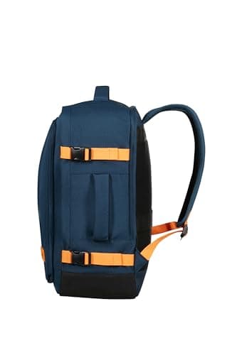 American Tourister Take2Cabin - EasyJet Cabin Bag 36 x 20 x 45 cm, 38 L, 0.70 kg, Hand Luggage, Airplane Backpack M Underseat, Blue/Orange (Dark Navy/Radiant Orange) — view 3