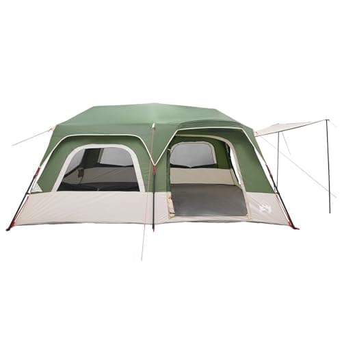 LoogCape Instant Tent Green 10 People 185T Polyester PU Coated 438 x 310 x 200 cm Includes Linen Pegs Carry Bag for Camping Garden Festival — view 3