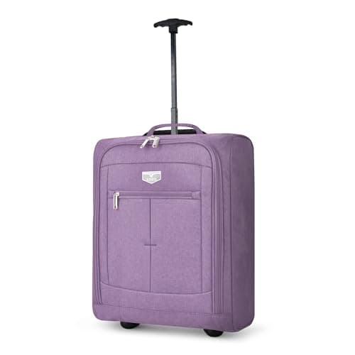 LUGG Cabin Size Lightweight Luggage - Durable 600D Polyester Snowflake Push Up Trolley - Solid Wheels - Easyjet, Ryanair, British Airways - Airway Locker (55x40x20cm)