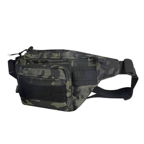 Huntvp Waist Bag Molle Fanny Pack Bumbag Hip Running Bag Bum Bags for Men Ladies Camping Running Dog Walking Holiday (Camo-m)