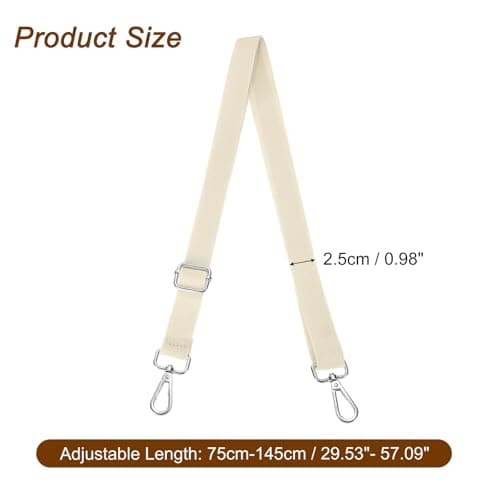 sourcing map Wide Shoulder Strap,2.5cm Crossbody Purse Strap Beige — view 2