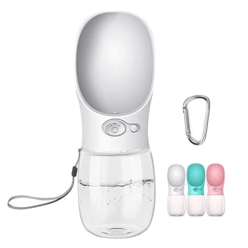 COTOP Dog Water Bottle, Portable Dog Drinking Bottle, White, 350ml
