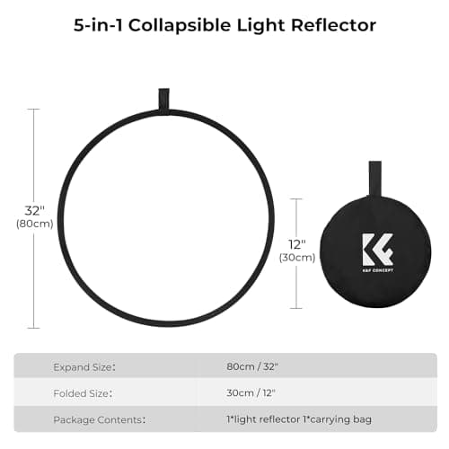 K&F CONCEPT 32" (80cm) 5-in-1 Collapsible Portable Light Reflector — view 4