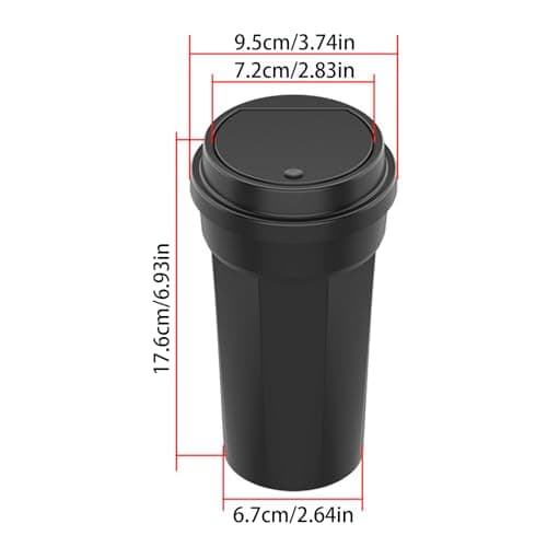 Car Trash Can Cup Holder - Portable Garbage Bin For Vehicle, Multi-Function Organizer | Spill Proof Waste Container, Compact Travel Accessory, Mini Interior Trash Holder, Auto Storage With Lid — view 5