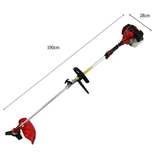 T-MECH Cordless Garden Multi Tool 5 in 1 Long Reach Hedge Trimmer Strimmer Chainsaw Grass Cutter Brush Cutter Extension Pole Petrol 52cc 1.6KW 3HP 9000RPM 2 Stroke FREE Safety Equipment — view 5