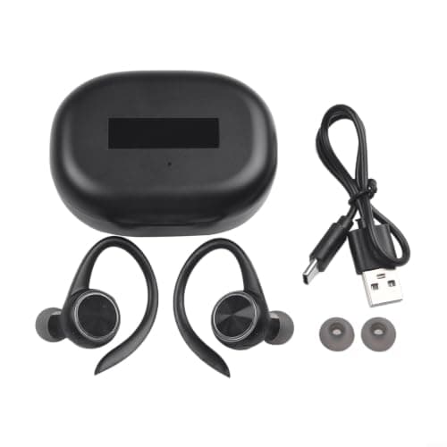 Noise Cancelling Headphones Wireless LED Display Black — view 6
