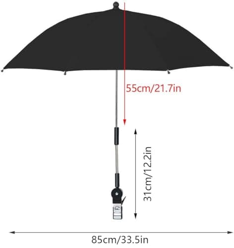 KEEMEN Chair Umbrella with Clamp Portable Clip on Umbrella for Beach Chairs Outdoor Patio Stroller Wheelchairs Golf Carts(Blue) — view 4
