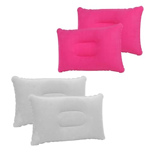 TRIXES Inflatable Pillows 4-Pack, Grey & Pink - Lightweight Pillows — view 6