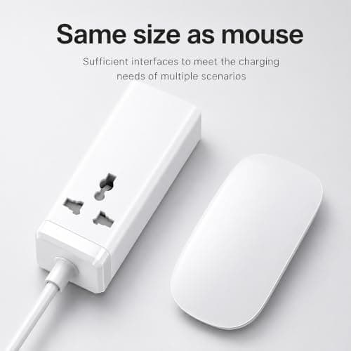 65W GaN Travel Power Strip with USB C, 2M Travel Extension Lead with USB Slots, Small Extension Lead & Power Extension, Surge Protector Plug for Home Office, Travel Essentials — view 2