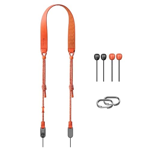 PGYTECH Camera Shoulder Strap Air, Camera Strap Quick Release Leather-like Surface with Braided Ropes, Adjustable Camera Neck Strap for Compact Cameras and Mirrorless Camerass (Vibrant Orange)