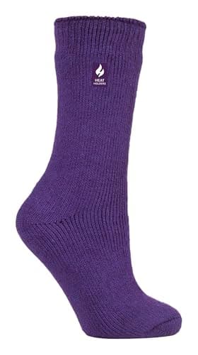 HEAT HOLDERS - Mens & Womens 2.3 Tog Original Thermal Socks | 3 Sizes | Thick Warm Fluffy Insulated Socks for Winter | Ideal for Raynauds (4-8, Purple)