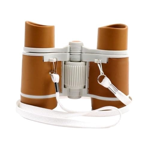 Ailan Mini Binoculars for Kids Baby Camping Lightweight Portable Kids Binoculars for Bird Watching and Outdoor Exploration Activities Compact for Pretend Bird Watching, Deep Coffee White, 8.8x11x4cm — view 6