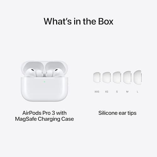 Apple AirPods Pro 3 Wireless Earbuds, Active Noise Cancellation, Live Translation, Heart Rate Sensing, Hearing Aid Feature, Bluetooth Headphones, Spatial Audio, High‑Fidelity Sound, USB‑C Charging — view 6