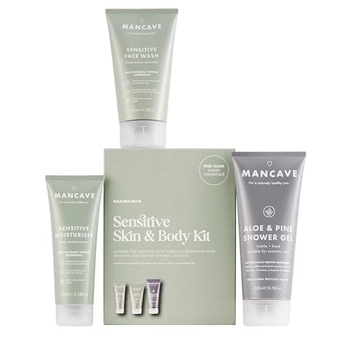 ManCave Sensitive Skin & Body Gift Set for Men, Skincare Gift Set