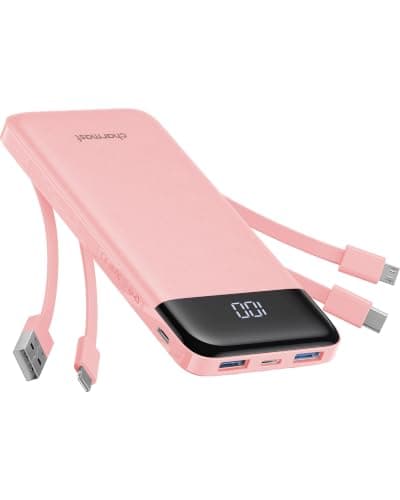Charmast Power Bank with Built in Cables X 4, 10000mAh Portable Charger