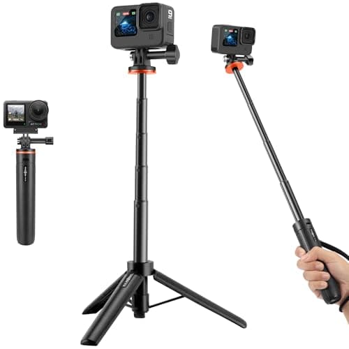 20"/51cm Selfie Stick Tripod for GoPro Hero 13/12/11/10/9/8/Max2, DJI Osmo Pocket 4P/4/3, Action 6/5 Pro/4, AKASO EK7000 Action Cameras