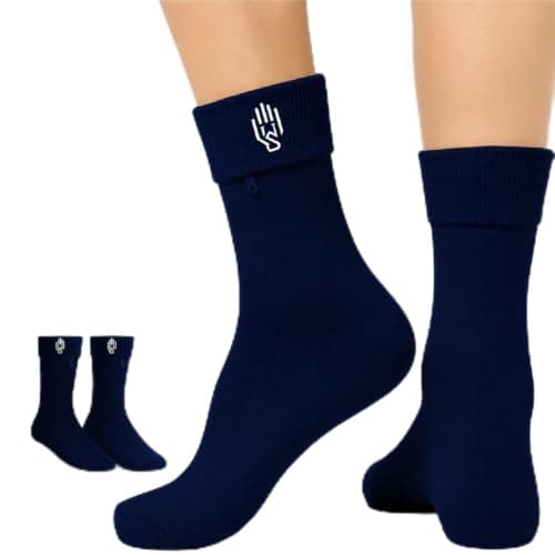 Wallet Sleeve Wallet Socks - Anti Pickpockets Crew Socks for Women and Men w/Hidden Zipper Pockets, Cotton Socks Ideal for Travel, Running, Black, 7.5-12 UK