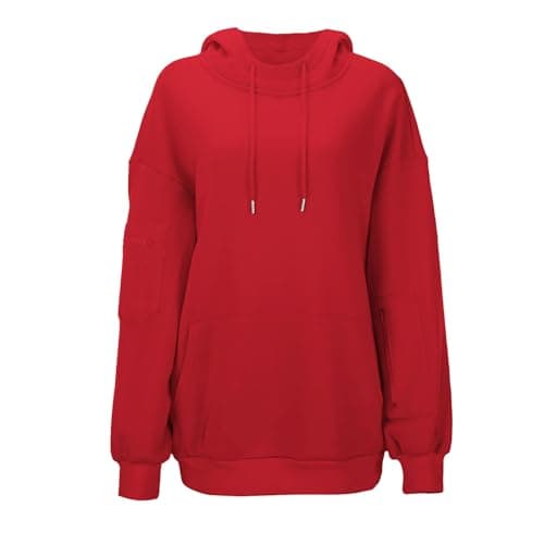 Ewleguzka Travel Hoodie with Eye Mask Built In,Comfrt Airplane Wearable Blanket Hoodie for Adults Men Women 4 Pockets Red