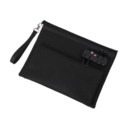 LeeQinersw Storage Bag with Password Lock Combination Lock Travel Cable Organizer for Cord Credit Card Jewelry, Black