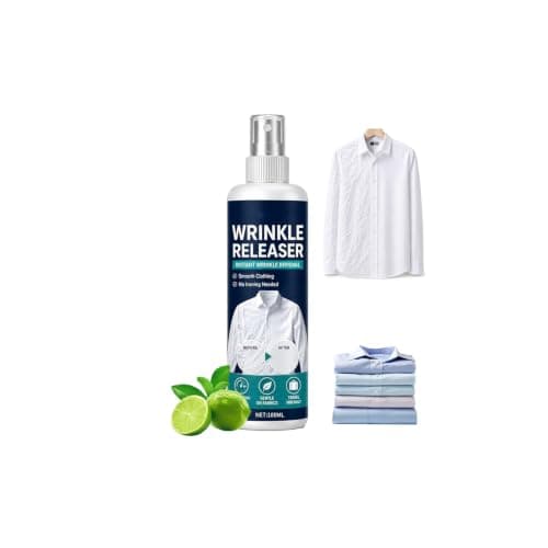 Instant Wrinkle Releaser Spray,Smooths Creases in Seconds,Wrinkle Release Spray Travel Size,Portable FabricWrinkle ReleaseSpray,Travel Garment Refresher,No Iron,Static-Free,Safe on Linen & Cotton
