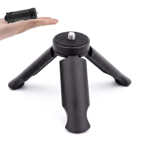 Mini Tripod Stand for Portable Cameras, Black Tabletop Camera Mount Compatible with DJI Osmo Pocket 3 & 2, Versatile Compact Desktop Tripod for Photography & Videography
