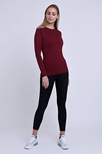 TCA Super Thermal Top Women - Ladies Thermal Vest - Thermals Womens - Ski Base Layer Women - Workout Tops for Cold Weather - Cabernet, L — view 5
