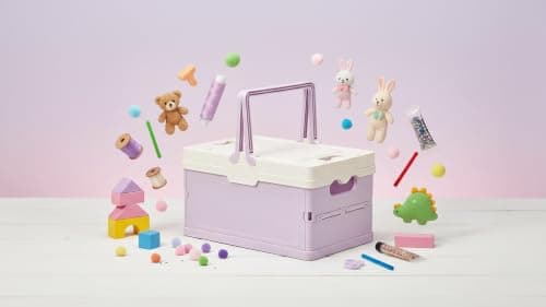 PureBowlic Foldable Storage Box for Car Trunk, Home & Picnic Collapsible PP Organizer Bin for Toys, s & Supplies, Compact 25x17.2x14.6cm, Space Saving Solution(Purple) — view 2