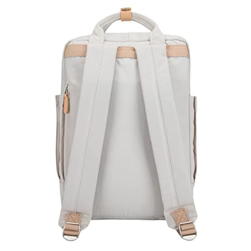 SEVENTEEN LONDON – Modern Urban Unisex Cream 'Wimbledon' Backpack in a Classic Slim Simple Design – Fits Laptop up to 13” — view 6