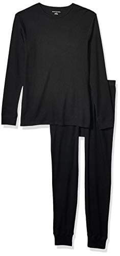 Amazon Essentials Men's Thermal Long Underwear Set, Black, M