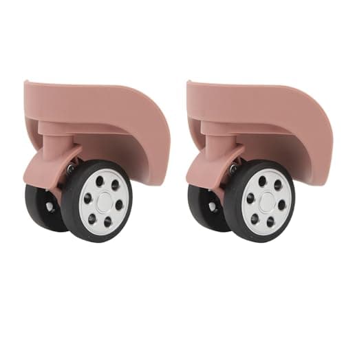 Alomejor 1 Pair Luggage Wheel ABS Rubber Luggage Universal Wheel Suitcase Wheels Replacement Accessories (Rose Gold)