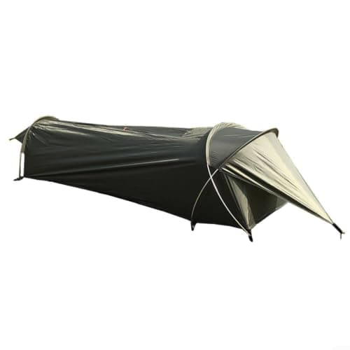 Ultralight Solo Tent Built for Backpacking with PU3000 Polyester Canopy PU4000 210D Oxford Floor Aluminum Poles and Ventilation Mesh (Army Green) — view 2