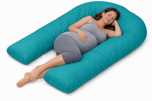 MIA U Shaped Pregnancy Pillow Case 100% Cotton Nursing Maternity Body Bolster Support Cover Zip Closure 9Feet (275cm)