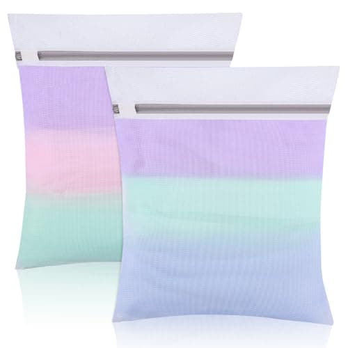 Dntorx 2 PCS Mesh Laundry Bags with Zips,Fine Laundry Bags 40cm x 50cm, M