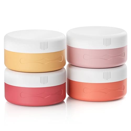 Euqvunn Travel Pots for Toiletries, Travel Containers TSA Approved Travel Tubs 40ml, Silicone Leak-proof Travel Cosmetic Containers with PP Lids for Cosmetic Face Body Hand Cream (Light Pink)