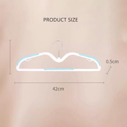 10 Pack Short Neck Plastic Hanrs with Metal Hook for Shirts & Pants Space Saving Design & Lightweight Closet s Perfect for Home & Travel — view 2