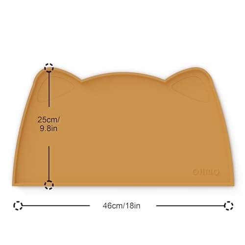 OHMO Silicone Cat Food Mat for Food&Water Bowls, 46x25cm, Honey — view 2