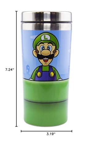 Super Mario Warp Pipe Travel Mug - Officially Licensed Nintendo Stainless Steel Flask, Keeps Drinks Hot & Cold, Great for Commuting, Retro Gamer Gift, 450ml (15 fl oz) - Paladone — view 5