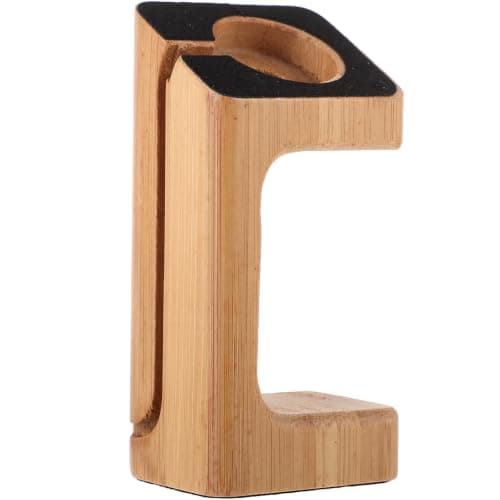 DEEPCRAFF Bamboo Charging Bracket for Smart Watch with Non-slip Pad Display Stand with Natural Wood Grain for Home Travel