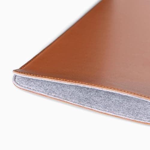 Comfyable Laptop Sleeve Precisely Compatible with 13 Inch Mac Air M5 2026 A3449 M4 M3 M2 M1 & MacBook Pro 13-in 2022-2016 & MacBook Neo A18, Faux Leather Cover Case, Brown — view 6