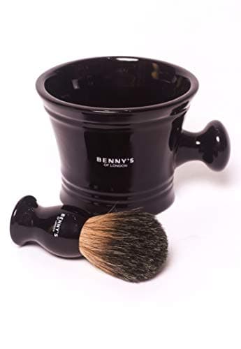 BENNY's Badger Shaving Brush with Travel Case | 100% Badger Hair | Hard Travel Case | Men's Gift Idea | Creates The Best Shaving Cream Lather | Luxury Shaving Experience | Made in The UK — view 3