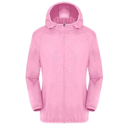 Womens Waterproof Running Jacket Quick Dry Lightweight Raincoat Hooded Rain Jacket Thin Sunscreen Water-Resistant Sports Hiking Walking Jackets Spring Autumn Summer Rain Coats Sun Protection Coat — view 6