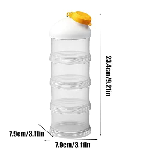 Stackable Powder Dispenser, Airtight Travel Storage Box, Multiple Layer Protein Container with Compact Design, Formula Organizer, Portable Container with Easy Access, Child Storage for Car, Vacation — view 2