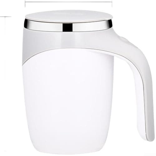 Portable Rotating Mixing Mug 380ml for Travel Office(White Battery)