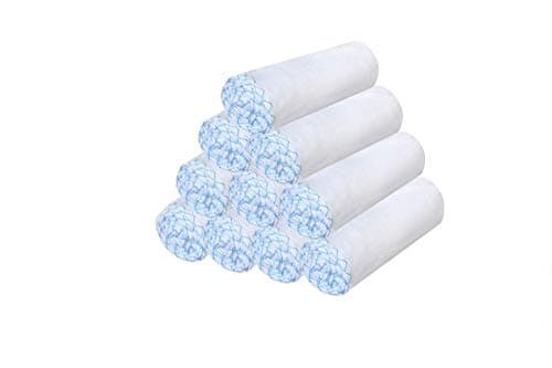 Panlom Soft Face Muslin Cloths Pure Cotton Facial Cleansing Cloths Reusable Polishing Cleanser (Blue 10 Pack) — view 6