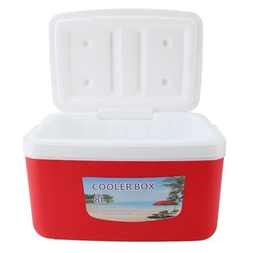 Hidyliu 8L Insulated Portable Cooler, Professional Hard Cooler Box with Portable Handle for Camping Picnic Beach Fishing Travel (Red) — view 3