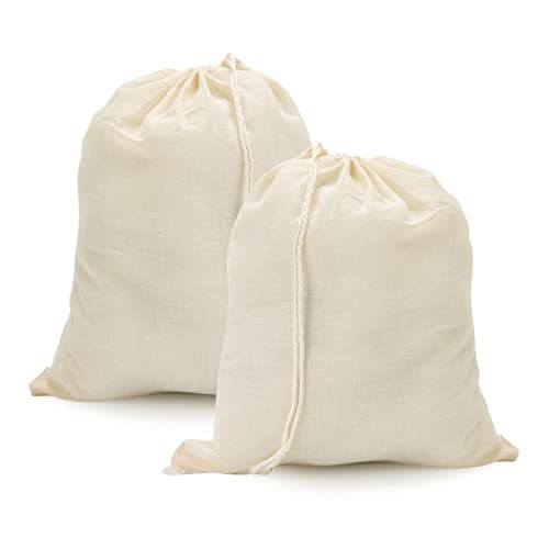 Irich 25 Pack Cotton Muslin Drawstring Bags, Reusable Produce Storage Bags, 100% Organic Muslin Bags for Store Spices, Crafts, Soap or Slag Filter, Soaking Medicinal Liquor (20 * 25cm)