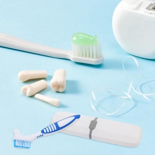 Portable Denture Brush Set with Storage Box Blue Pp Soft Bristles — view 5