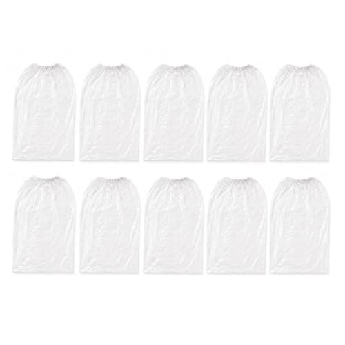 5 Pairs Disposable Shoe Covers, Thickened Waterproof Plastic Overshoes, Transparent Non-Slip Protective Covers for Outdoor Rain & Indoor Cleaning, Long Length for Boots