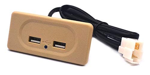 Caravan Dual USB Charger Socket Power, 12V 2.1A Modified USB Outlet Travel High Speed Charging Socket, Car Camper Motorhome RV Transporter Van Truck Universal USB Power Charger Dual Outlet (Beige)