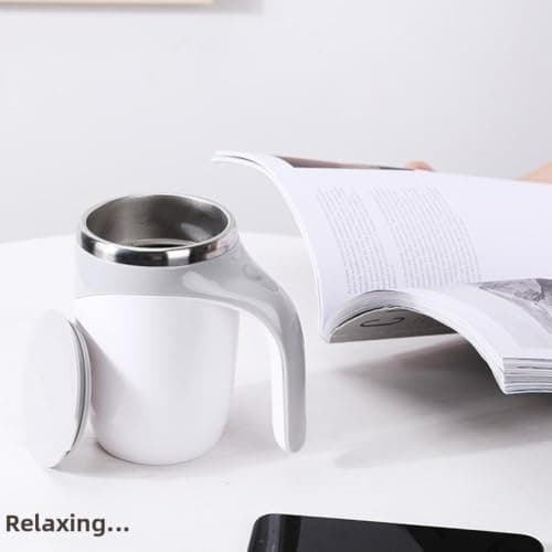 Portable Rotating Mixing Mug 380ml for Travel Office(Coffee Color Battery) — view 6